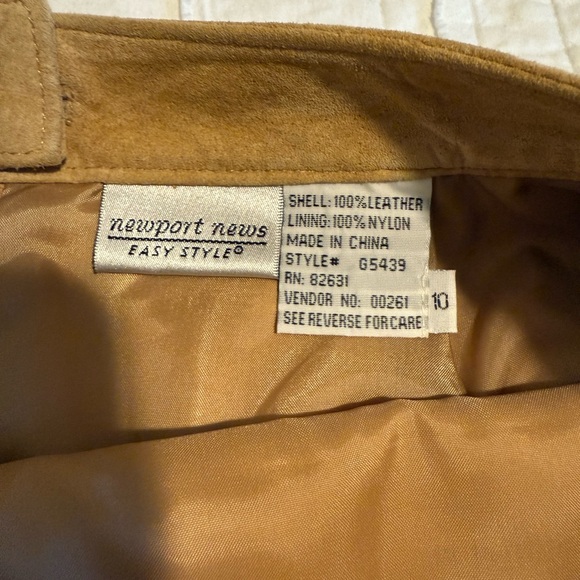 Vintage Leather Tan Fringe Skirt - Picture 3 of 7